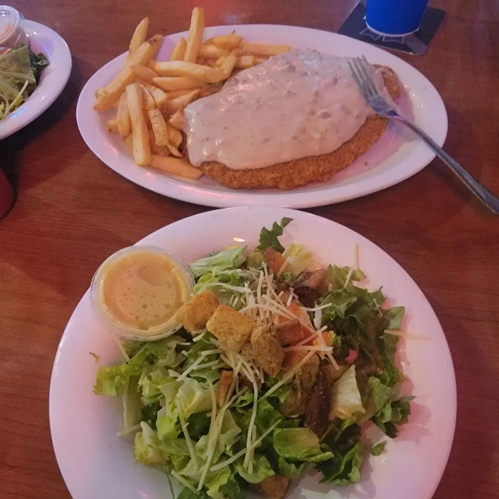 Chicken Fried Steak and Salad