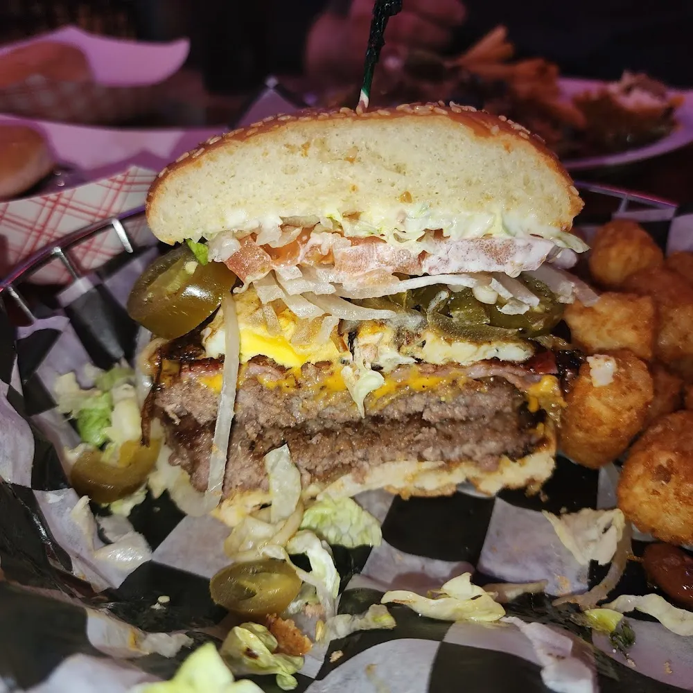 Fat Moose Burger and Tots